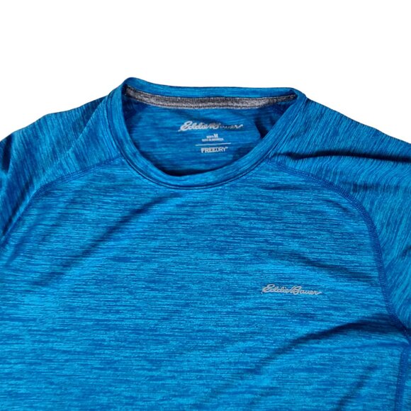 Eddie Bauer Shirt Mens Medium Performance Short Sleeve Freedry Blue Running Jog - Picture 5 of 8